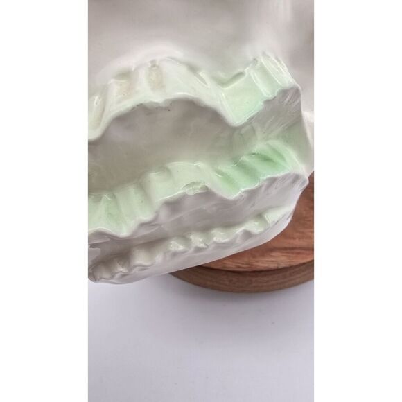 Vintage Lady Planter Green Dress Ceramic Figurine ~ Cottage Mothers Day - Picture 15 of 16